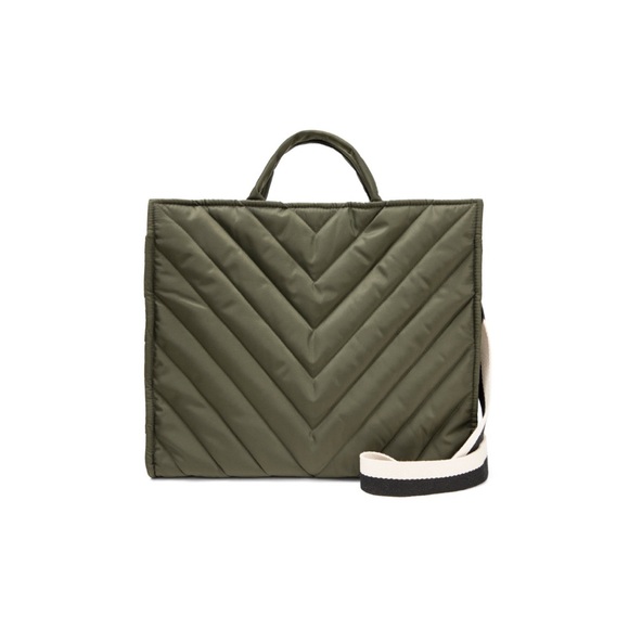 Clare V. Simple Tote in Army Quilted V Puffer,All Products : American Fashion Style Bags On Sale